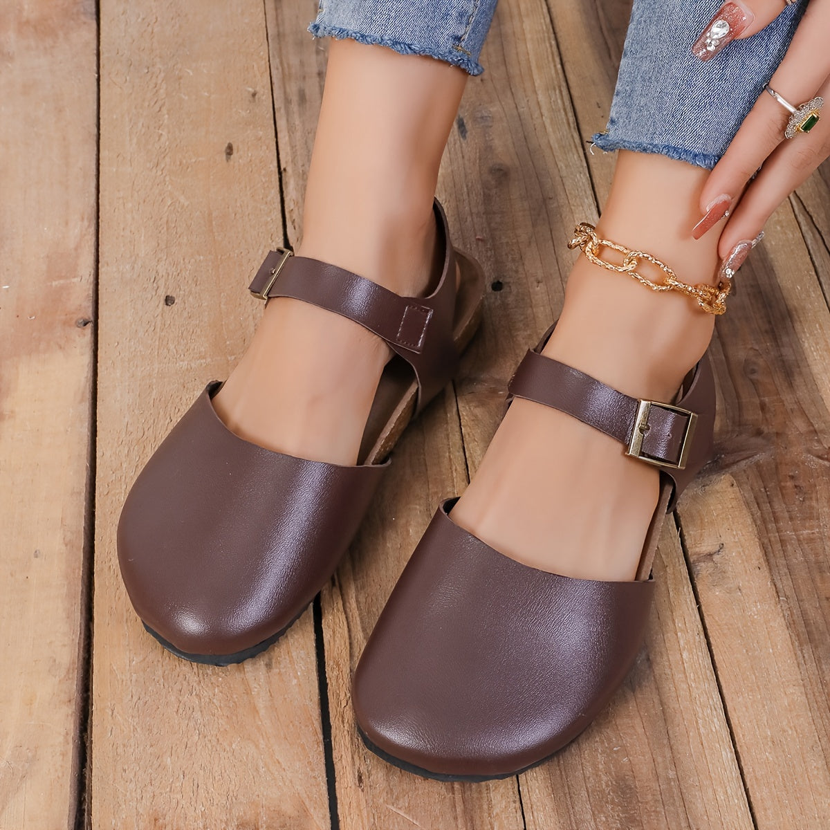 Lotte | Retro women's slingback sandals with cork and closed toe