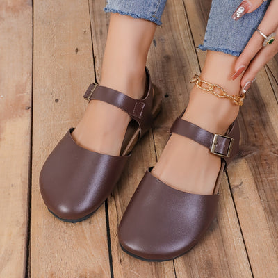 Lotte | Retro women's slingback sandals with cork and closed toe