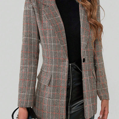 Emma | Elegant checked blazer with long sleeves