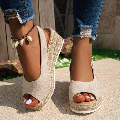 Luna | Espadrille sandals with slingback and peep toe