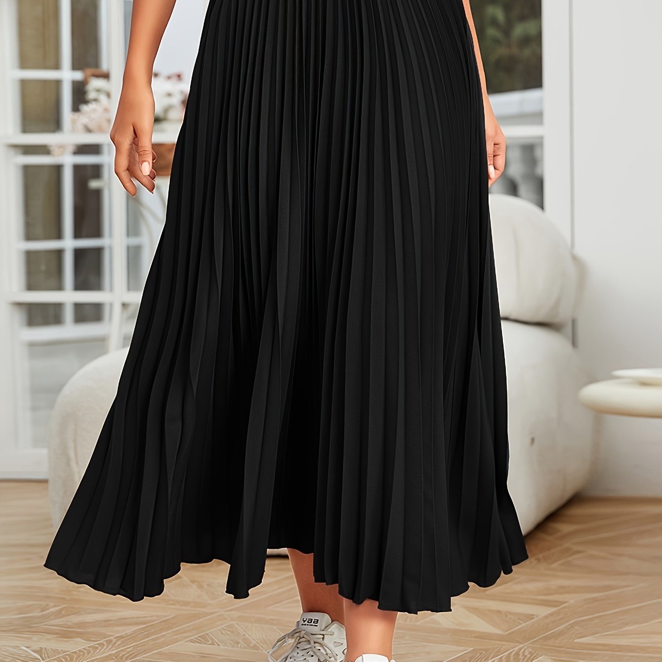 Lotte | Pleated plain loose skirt