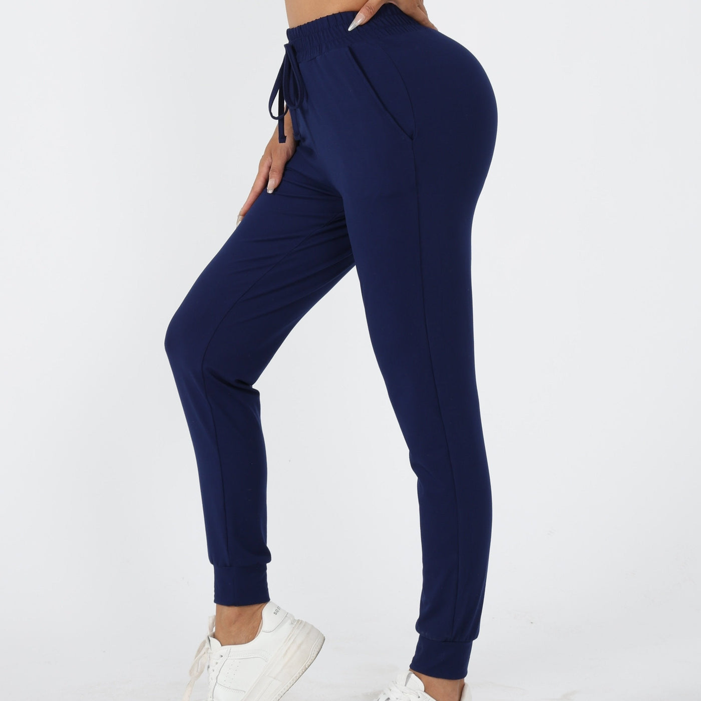 Eva | Effen kleur casual hardloopbroek met zak