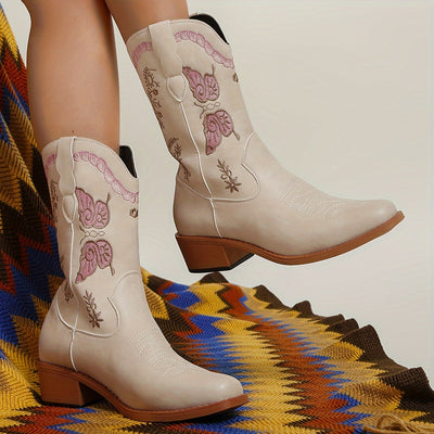 Vera | Cowboylaarzen met vlinderpatroon voor dames