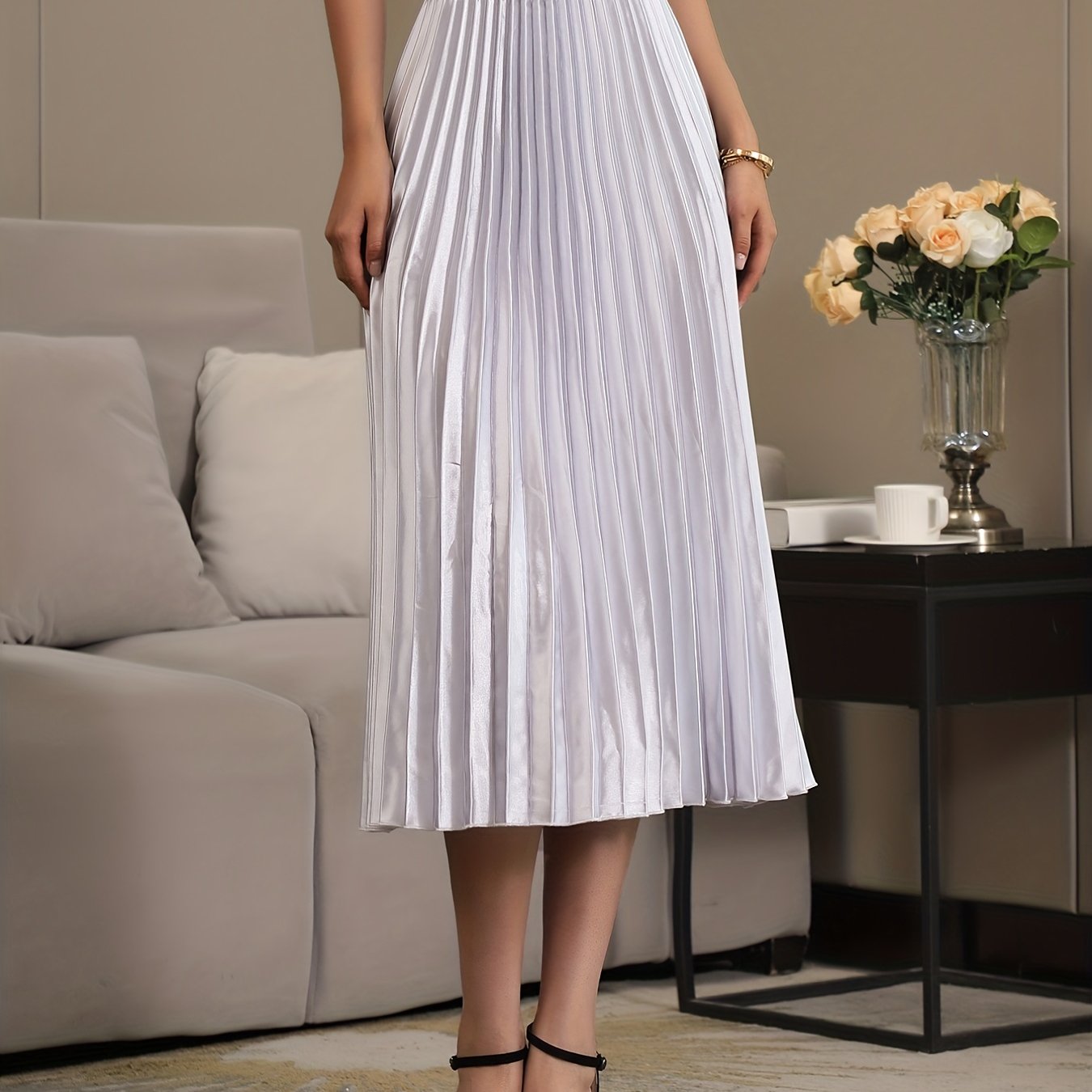Elise | Elegant A-line pleated skirt