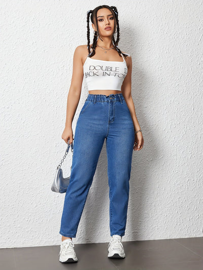 Lotte | Hoog getailleerde relaxte fit damesjeans