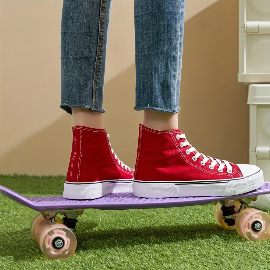 Amber | Hoge canvas sneakers met veters