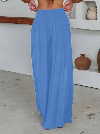 Noor - Casual broek met wijde pijpen