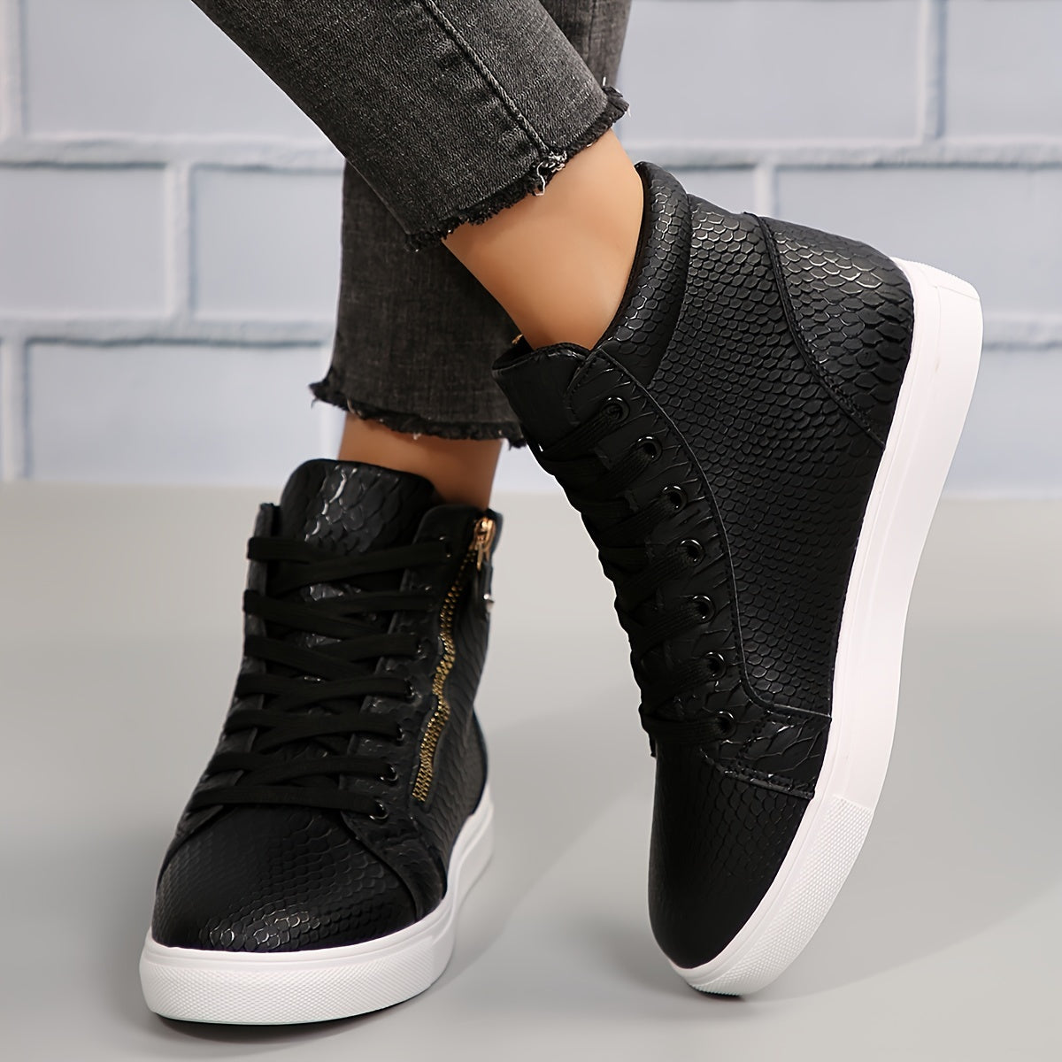 Sophie | Effen casual sneakers met rits