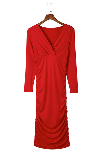 Davina - Verleidelijk Ruches Wrap Jurk