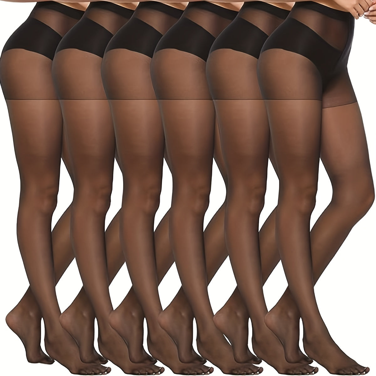 Evelien | Set of 6 semi-sheer high-waisted tights