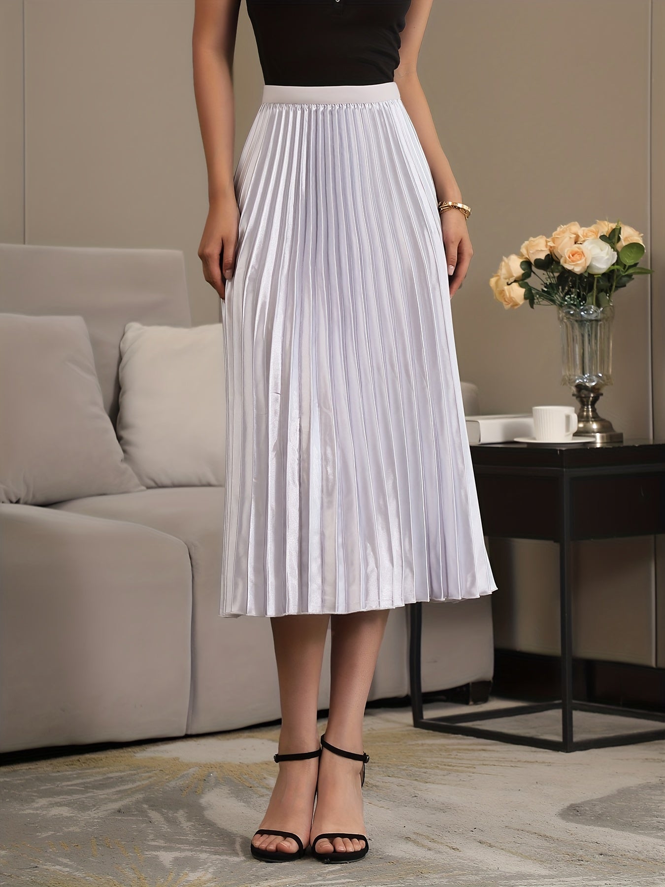 Elise | Elegant A-line pleated skirt