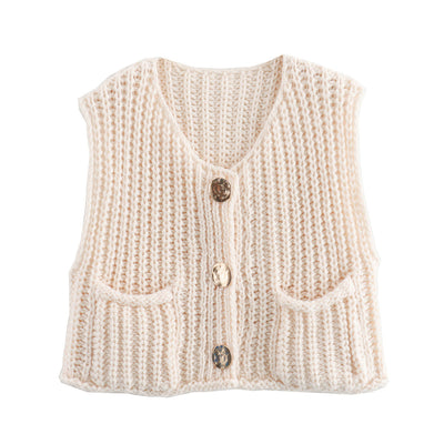 Lana - Mouwloos gebreid vest