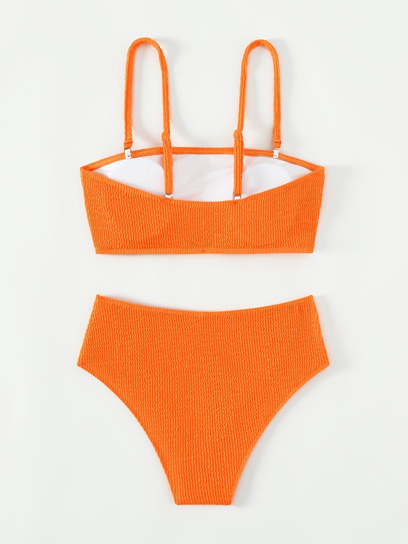 Nina | Rood ribgebreide bikini met hoge taille