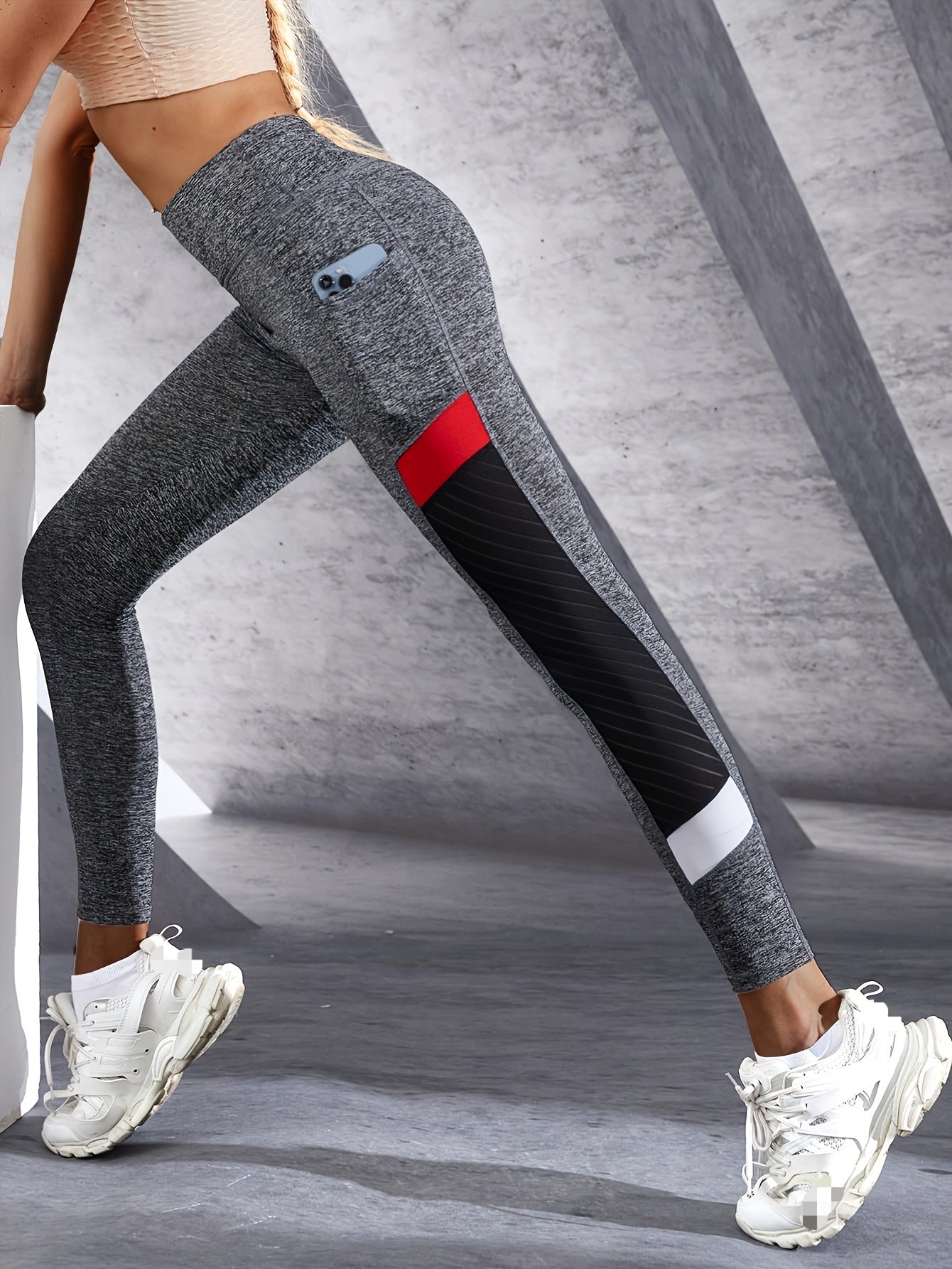 Sophie | Hoge taille contrastkleurige yogaleggings