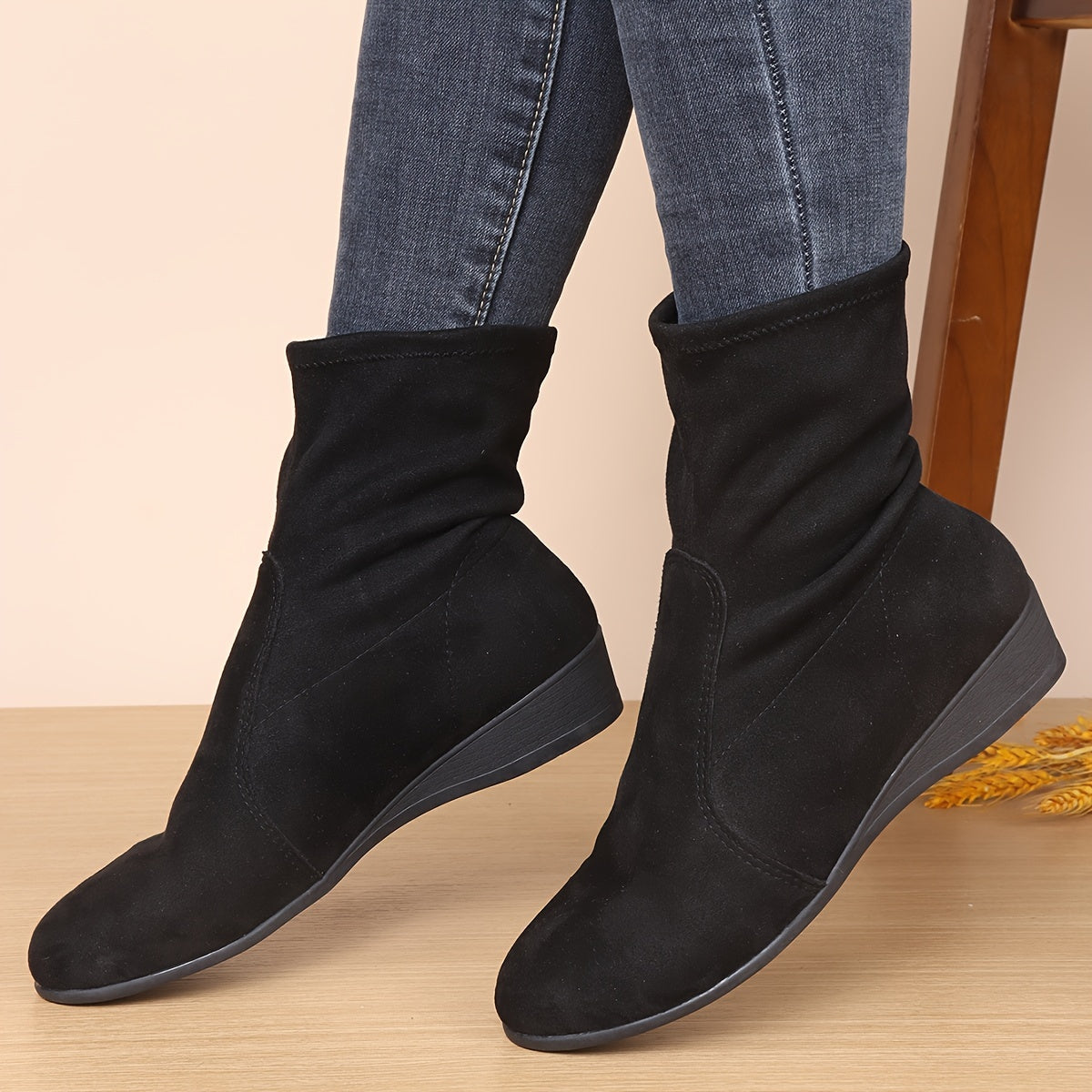 Lize | Black cotton women's boots