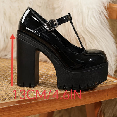 Elena | Elegant women's pumps with ankle strap and platform