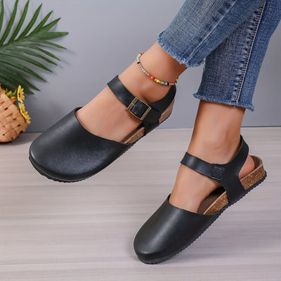 Lotte | Retro women's slingback sandals with cork and closed toe