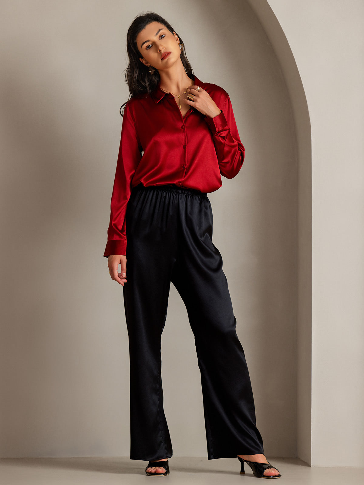 Genoveva - Elegante Utility Look Dames Colshirt