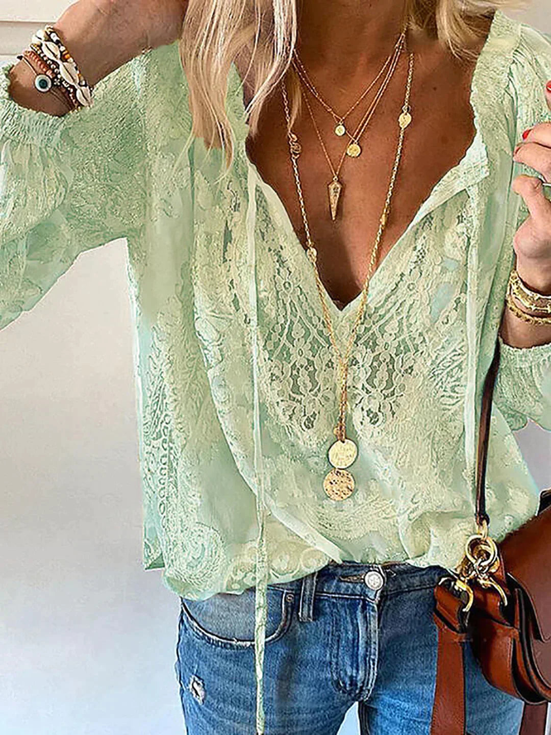 Kiki – Unieke Blouse met Kantdetails