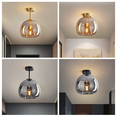 Sanna moderne ronde LED-plafondlamp goud/zwart metaal/glas slaapkamer/eetkamer/woonkamer