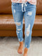 Emma | Casual gescheurde dames jeans met trekkoord en stretch