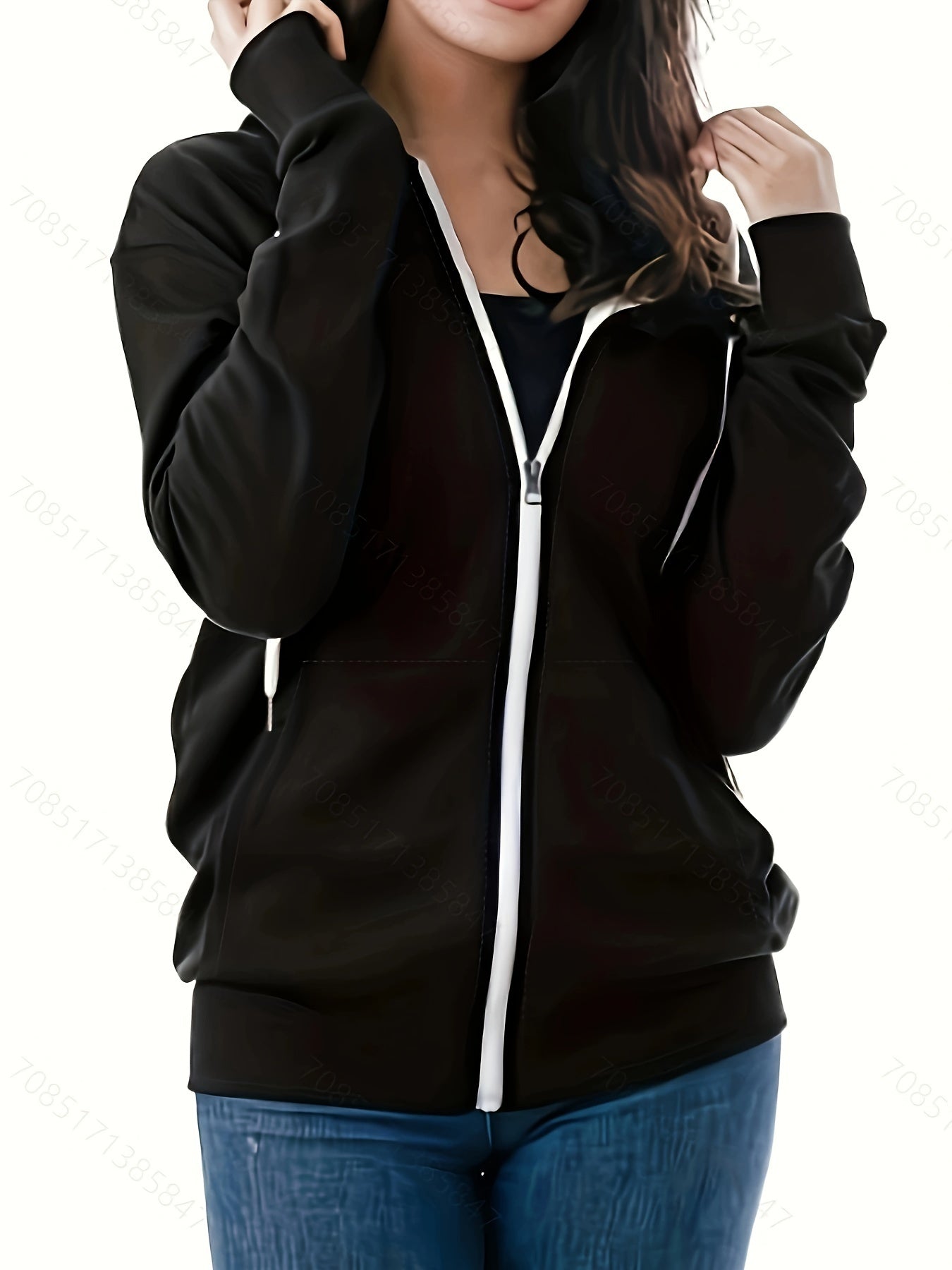 Sophie | Casual hoodie met contrastkleurige trim en zak