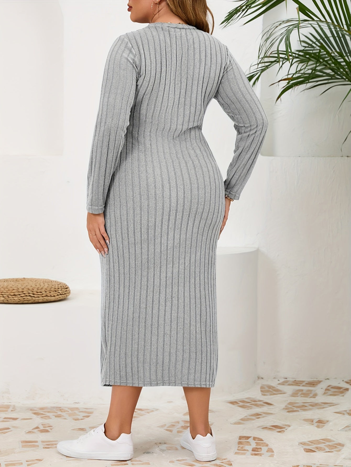Luna | Plus-size elegante gebreide bodycon-jurk