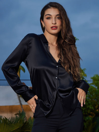 Clemence - Moderne Militaire Chic Dames Overhemd met Revers