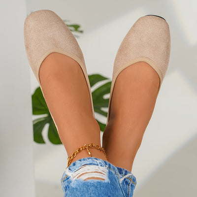 Elena | Elegant velvet ballet flats for women