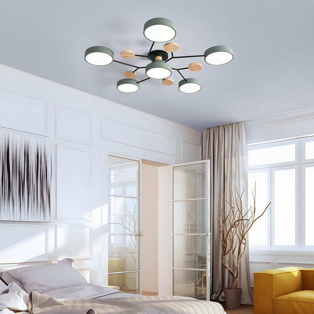 Limora - Multi Arm LED Ceiling Light with Circular Shades