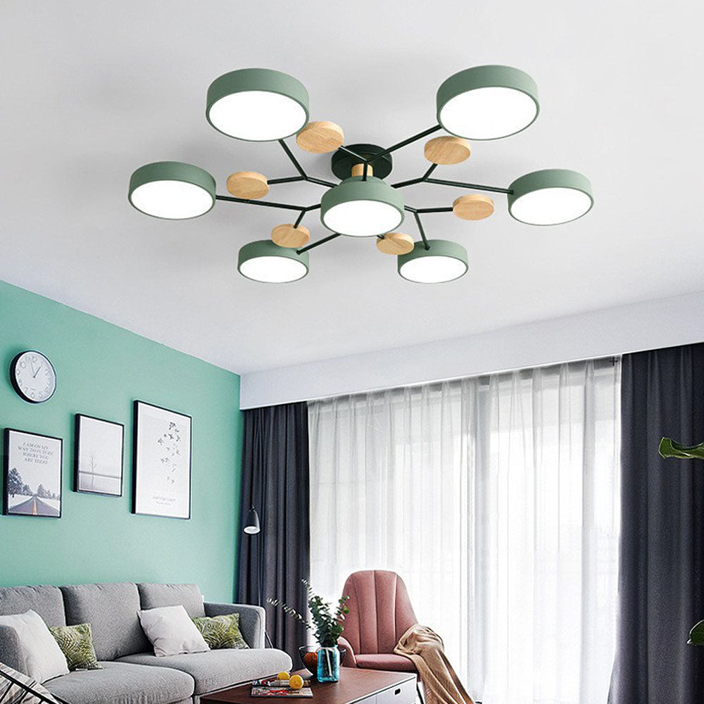 Limora - Multi Arm LED Ceiling Light with Circular Shades
