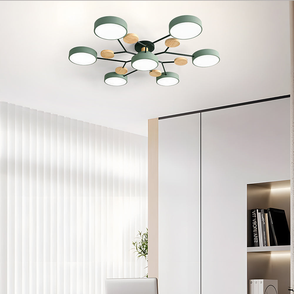 Limora - Multi Arm LED Ceiling Light with Circular Shades