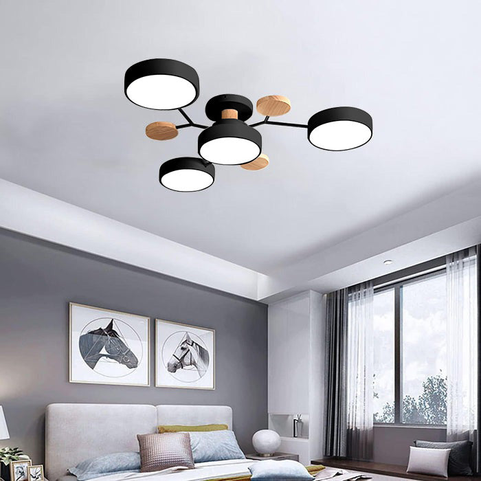 Limora - Multi Arm LED Ceiling Light with Circular Shades