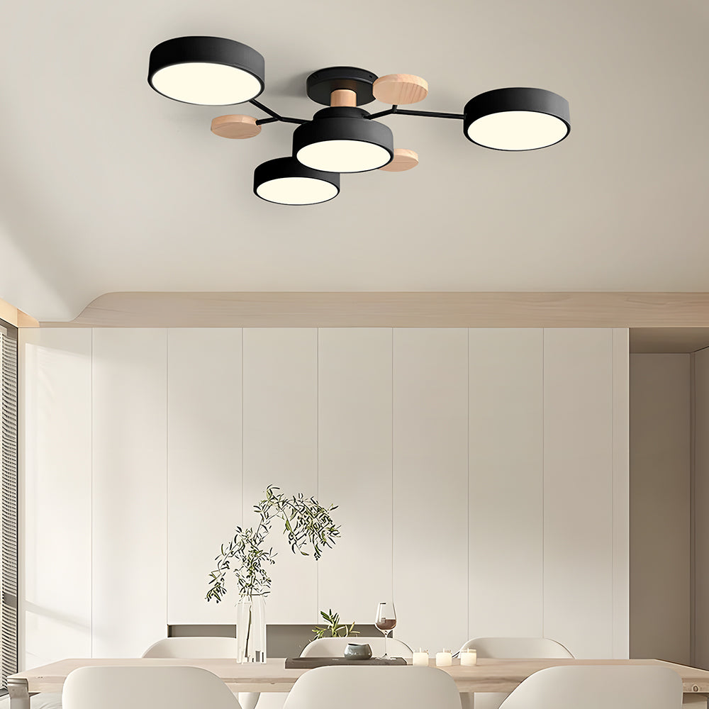 Limora - Multi Arm LED Ceiling Light with Circular Shades