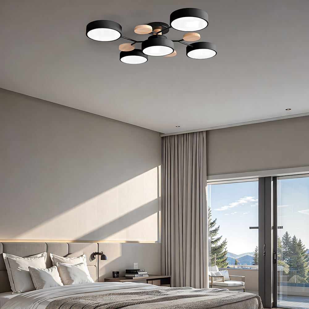 Limora - Multi Arm LED Ceiling Light with Circular Shades