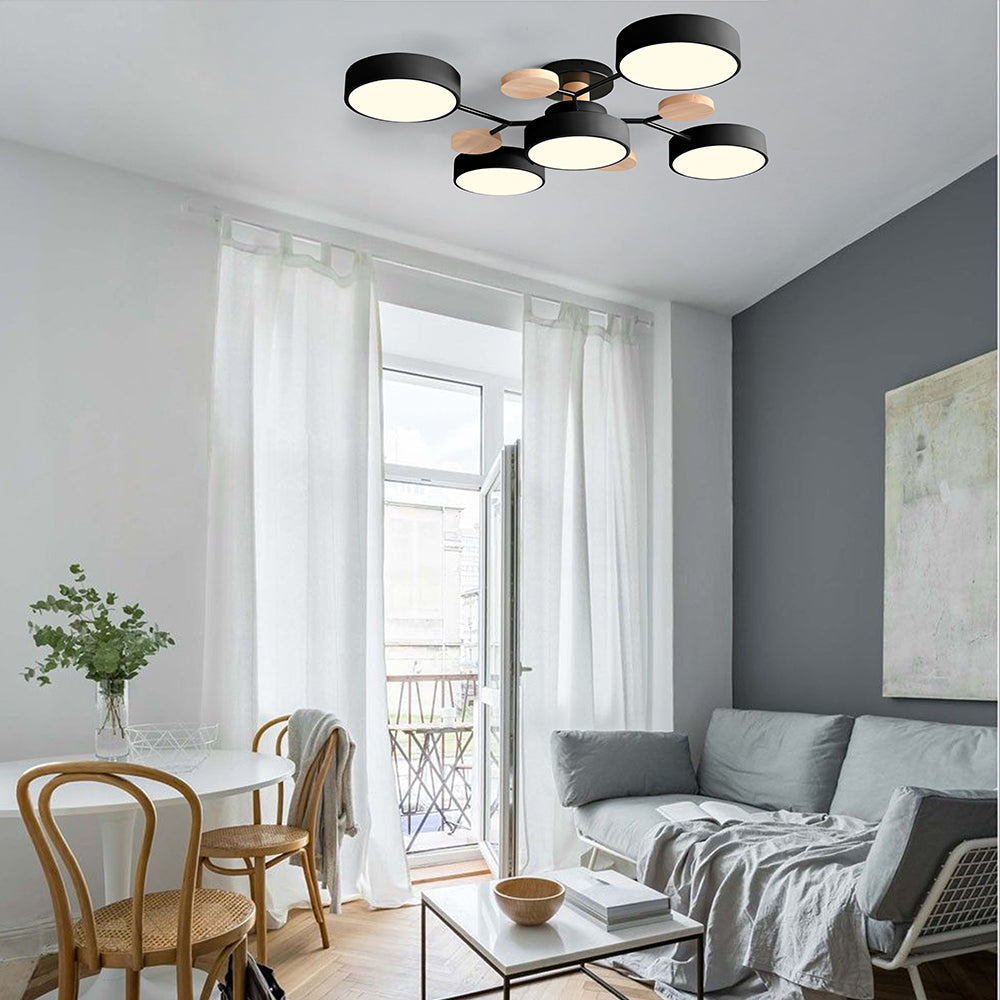Limora - Multi Arm LED Ceiling Light with Circular Shades
