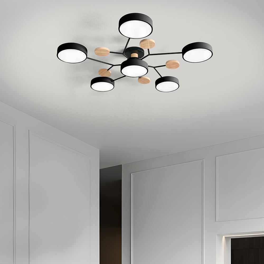 Limora - Multi Arm LED Ceiling Light with Circular Shades