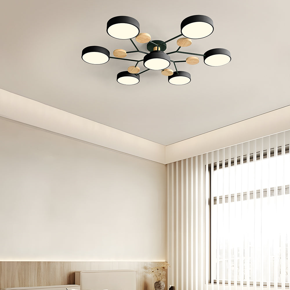Limora - Multi Arm LED Ceiling Light with Circular Shades