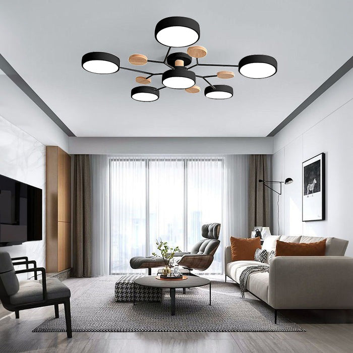 Limora - Multi Arm LED Ceiling Light with Circular Shades