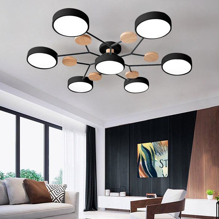 Limora - Multi Arm LED Ceiling Light with Circular Shades