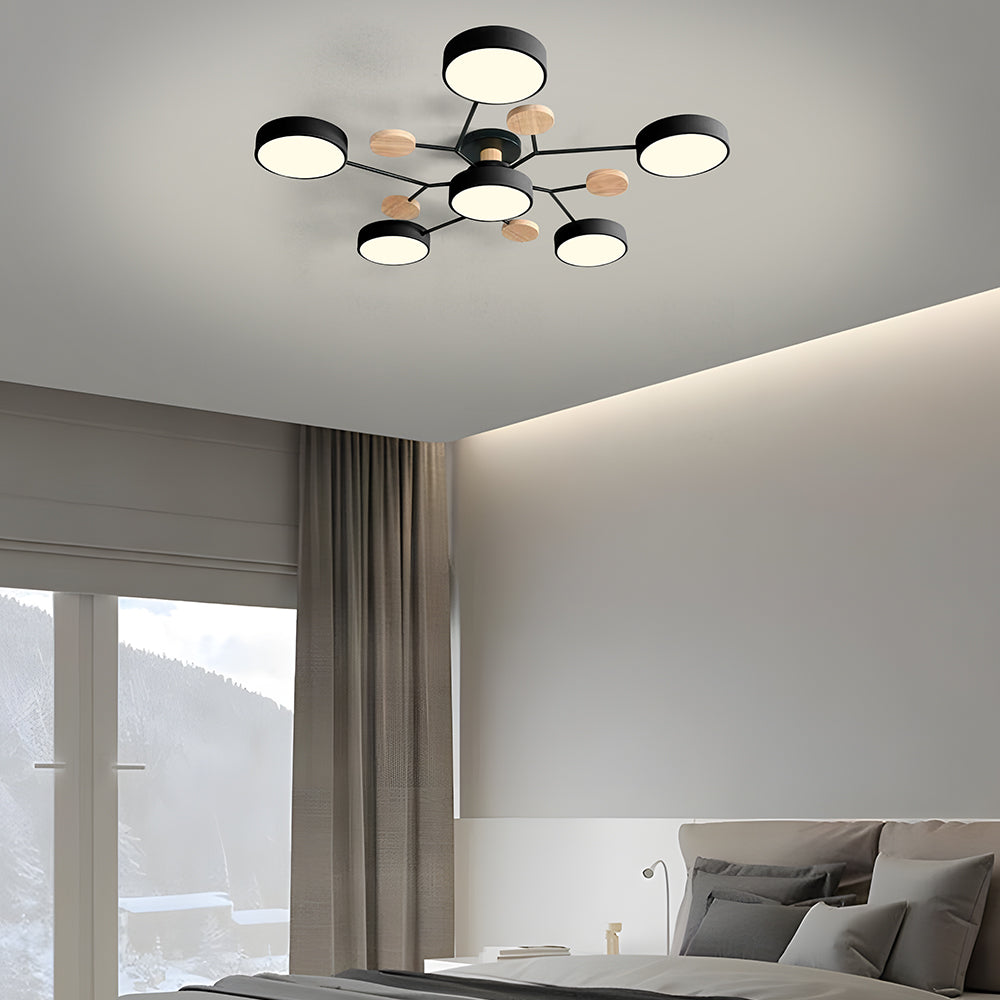 Limora - Multi Arm LED Ceiling Light with Circular Shades