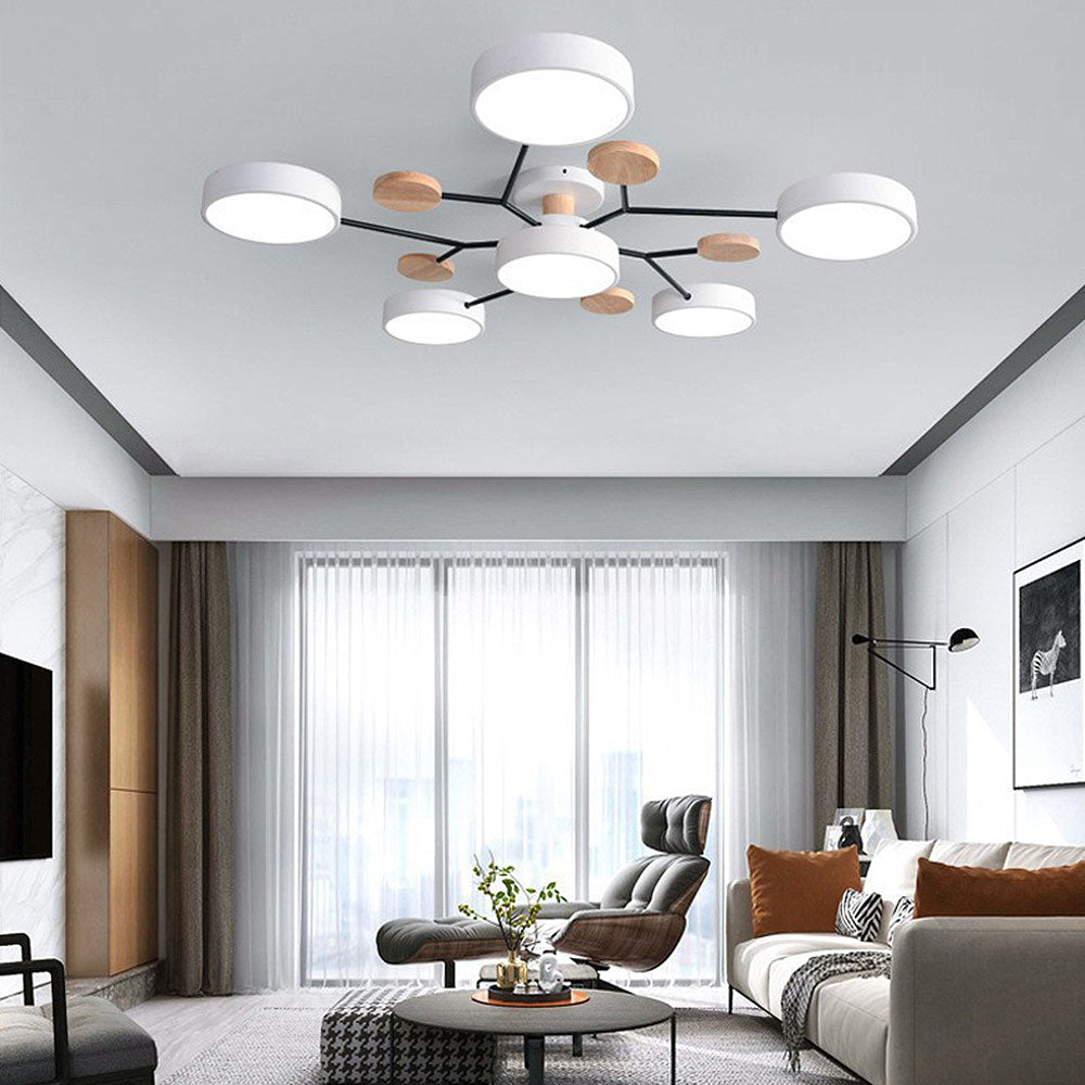 Limora - Multi Arm LED Ceiling Light with Circular Shades