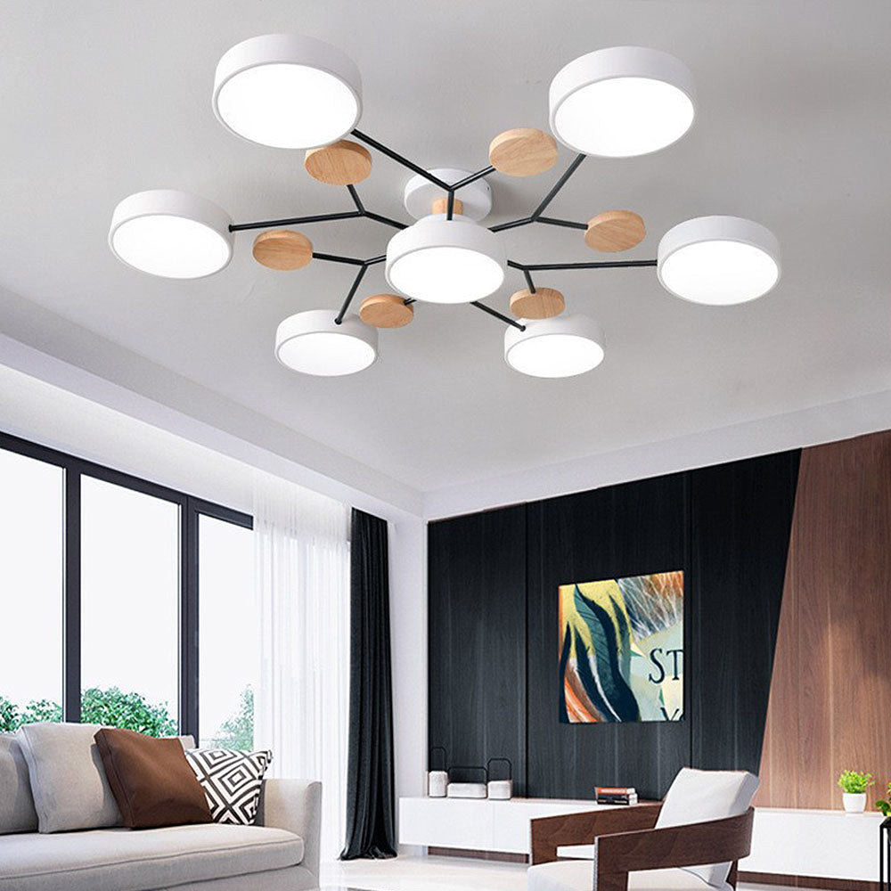 Limora - Multi Arm LED Ceiling Light with Circular Shades