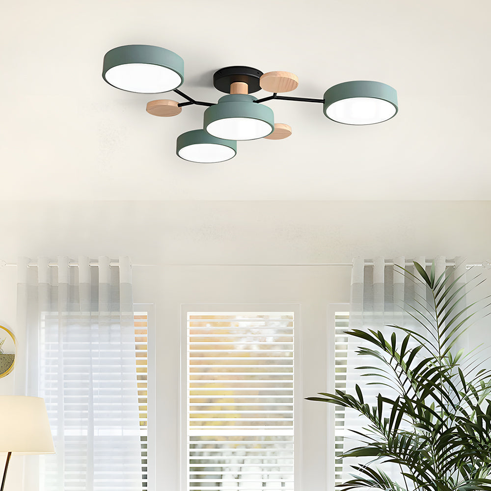 Limora - Multi Arm LED Ceiling Light with Circular Shades