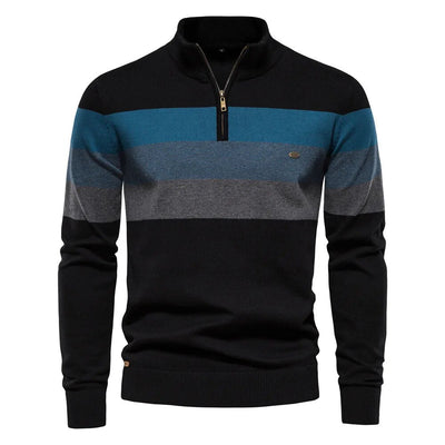Bernon - Gestreepte Half-zip Trui