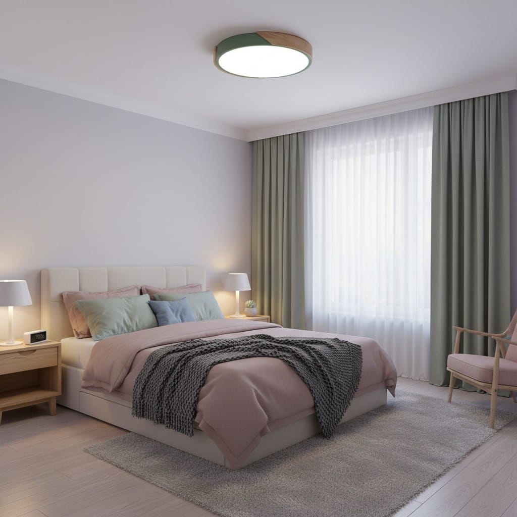 Crivane – Wooden Round LED Ceiling Light