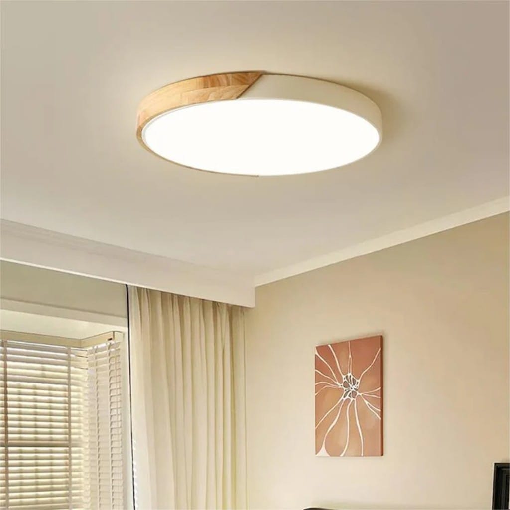 Crivane – Wooden Round LED Ceiling Light