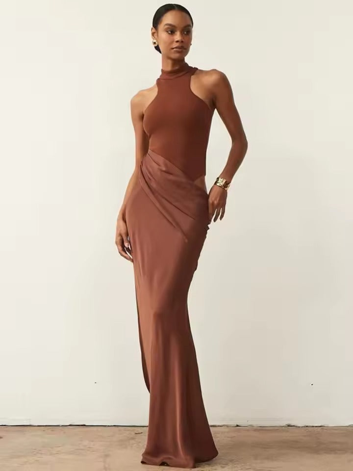 Alina | Elegante Hoge Hals Maxi Jurk Voor Feestjes