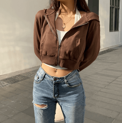 Samira - Stijlvolle Crop Top Hoodie voor Vrouwen