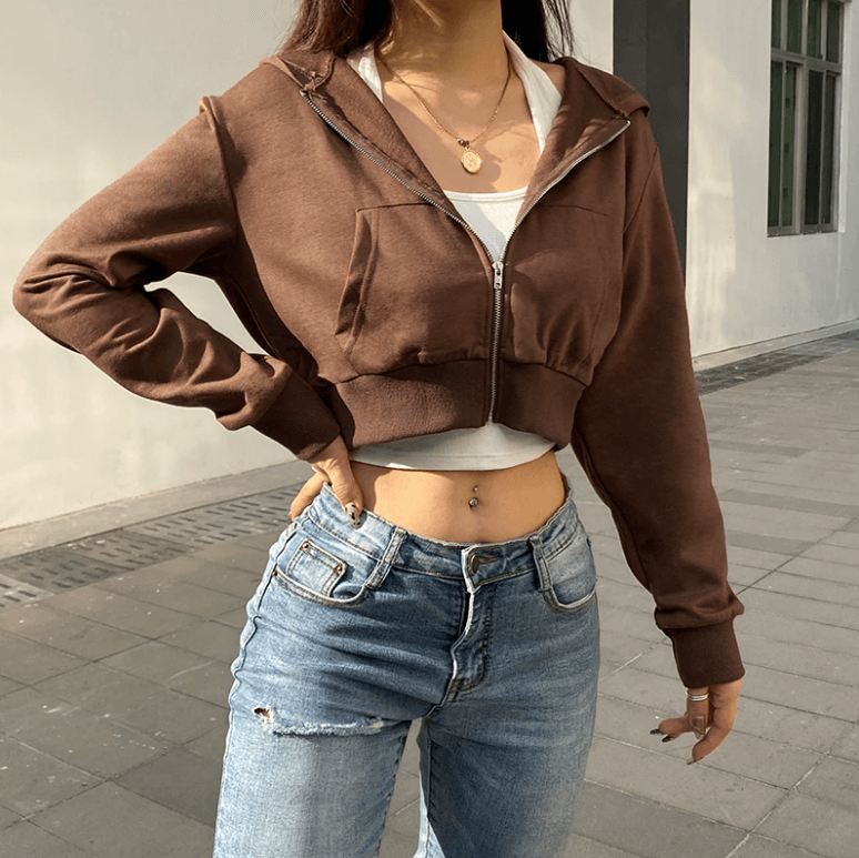 Samira - Stijlvolle Crop Top Hoodie voor Vrouwen